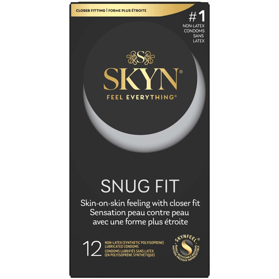 Skyn Condoms lubrifiés en polyisoprène synthétique snug fit ultra doux, contact plus intime 12 ea, 1,42 $/1ch