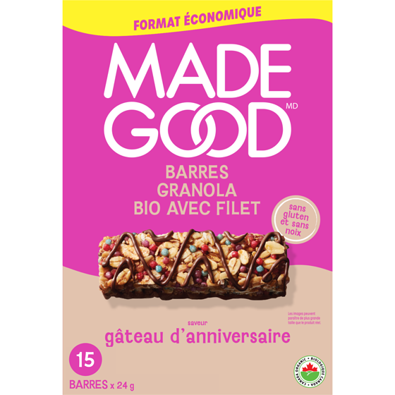 Made Good Barres granola filet de chocolat saveur gâteau d'anniversaire 360 g, 3,01 $/100g