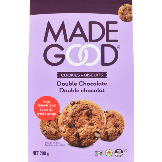 Made Good Cookies Double Chocolate 200 g, $3.25/100g