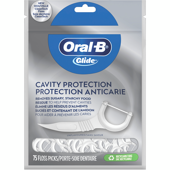 Oral B Cavity Protection Floss Picks, Helps Prevent Cavities, Unflavored, 75 Floss Picks 75 ea, $0.08/1ea
