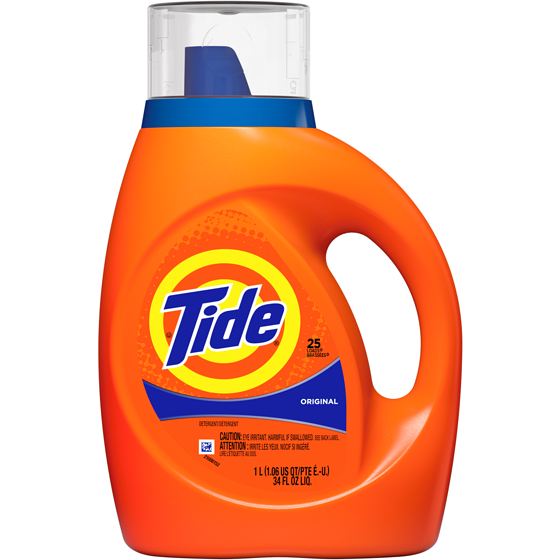 Tide Détergent à lessive liquide, parfum Original 25 brassées 1060 ml, 0,46 $/100ml
