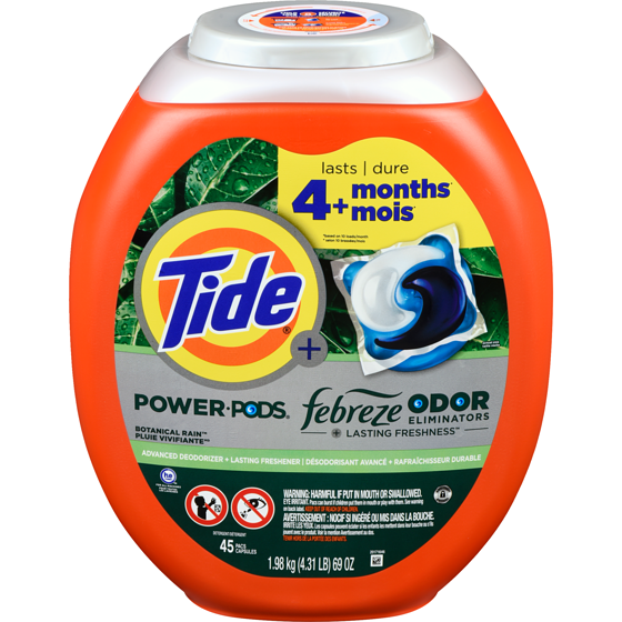 Tide Power PODS Plus with Febreze Odor Eliminators Laundry Detergent Pacs 45 ea, $0.49/1ea