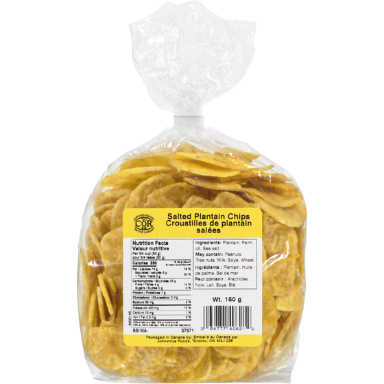 Johnvince Foods Croustilles de plantain salées 150 g, 2,00 $/100g