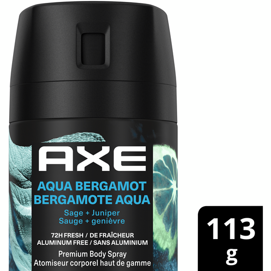 Axe Premium Body Spray for Men, Aqua Bergamot deodorant 113 g, $8.40/100g