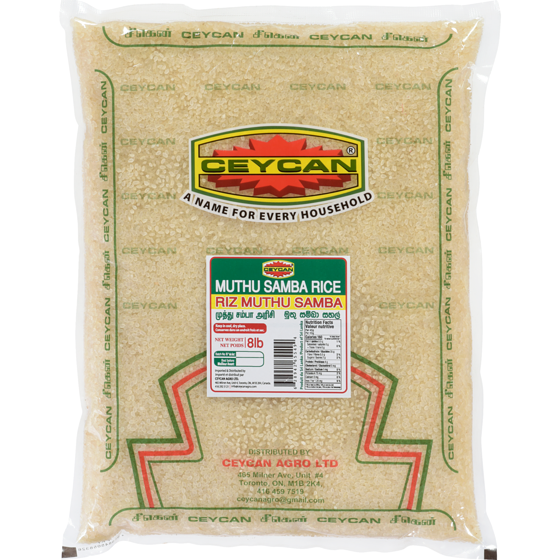 Ceycan Muthu Samba Rice 3.65 kg, $0.30/100g