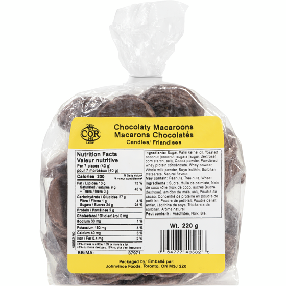Johnvince Foods Candies Chocolaty Macaroons 220 g, $1.36/100g