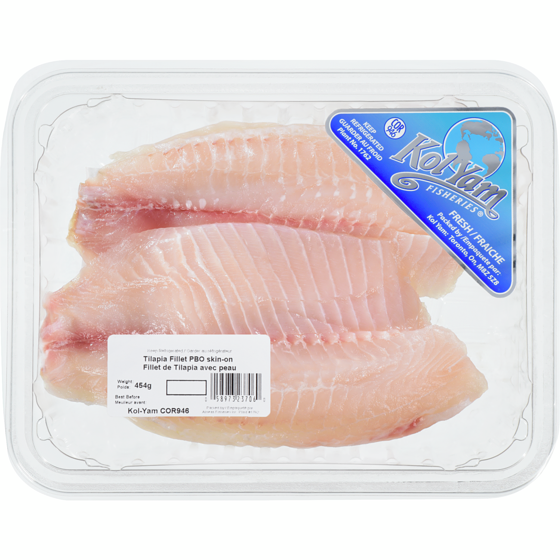 Kol Yam Tilapia Fillets, Skin-On 454 g, $3.30/100g