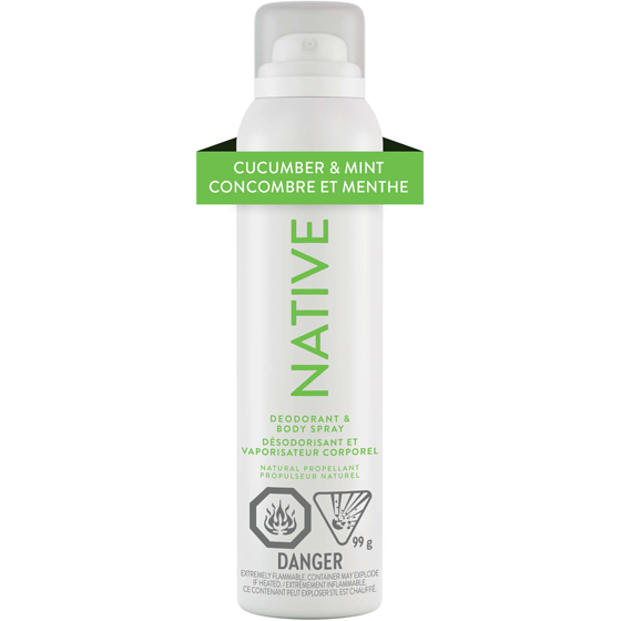 Native Aerosol-Free Spray Deodorant, Cucumber & Mint 99 g, $19.18/100g