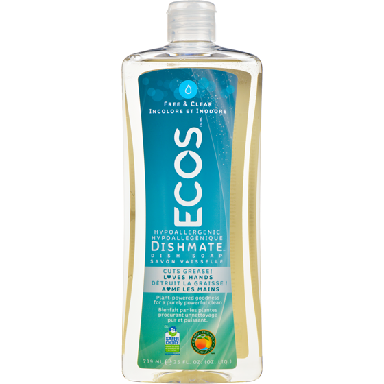 ECOS Dishmate savon vaisselle incolore et inodore 739 ml, 0,50 $/100ml