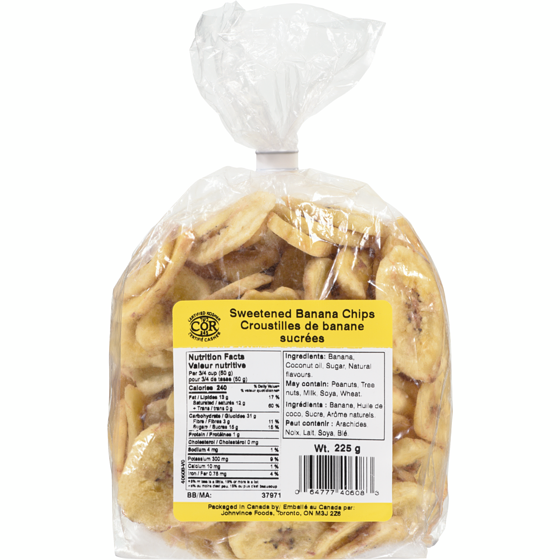 Johnvince Foods Sweetened Banana Chips 225 g, $1.33/100g