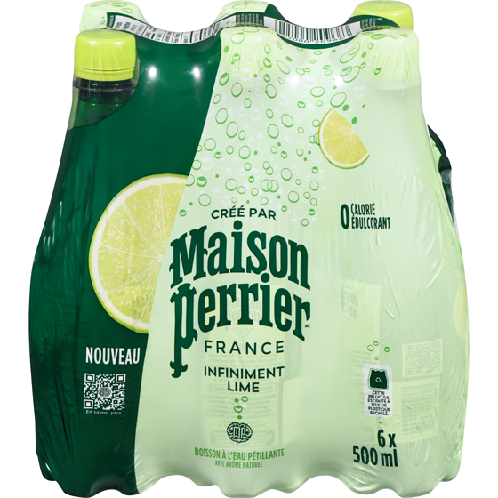 Maison Perrier Infiniment Gingembre lime, boisson à l’eau pétillante 6x0.5 l, 0,33 $/100ml