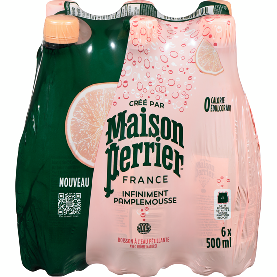 Maison Perrier Boisson à l’eau pétillante Infiniment Pamplemousse 6x500.0 ml, 0,33 $/100ml