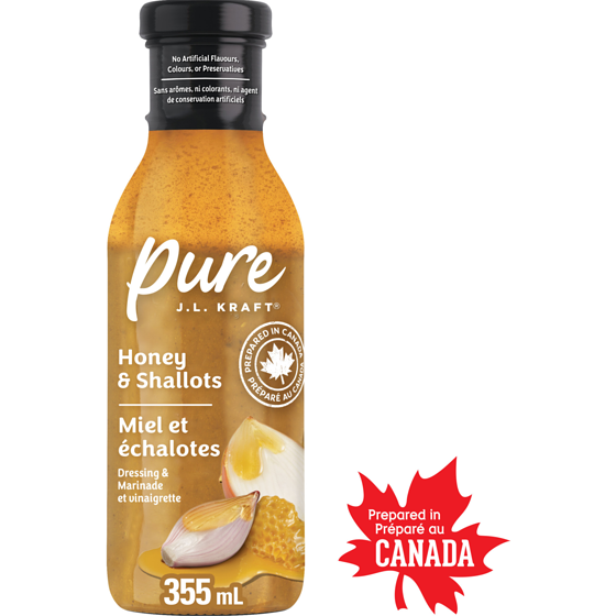 Kraft Pure J.L. Kraft Honey & Shallots Dressing & Marinade 355 ml, $1.41/100ml