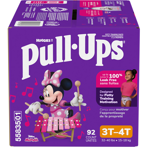 Huggies Sous-vêtements d’entraînement pour filles, 3T-4T (14 à 18 kg [32 à 40 livres]), 92 sous-vêtements 92 ea, 0,48 $/1ch