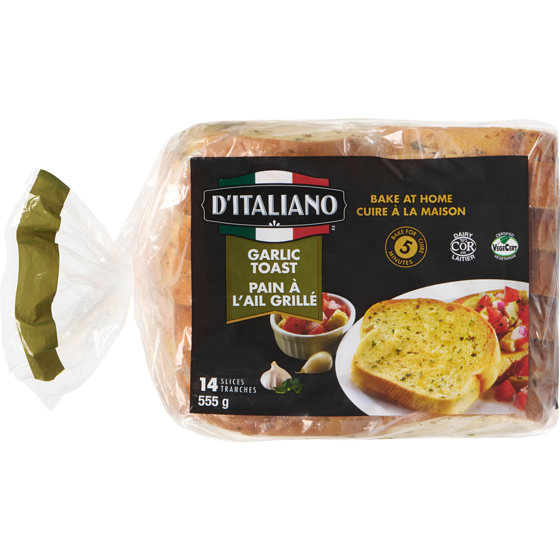 D'Italiano Garlic Toast 555 g, $0.81/100g