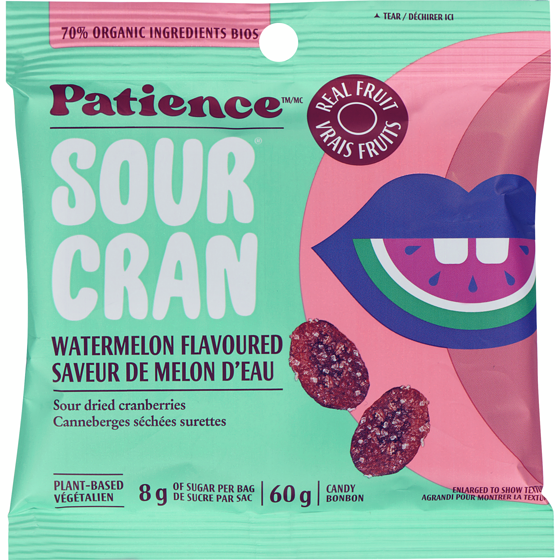 PATIENCE FRUIT & CO Sourcran Candy Watermelon Flavoured 60 g, $4.98/100g