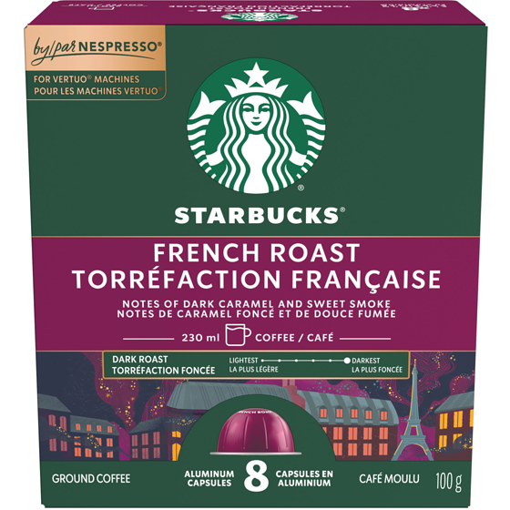 Starbucks Torr. française pour NESPRESSO VERTUO, café 100 g, 12,99 $/100g