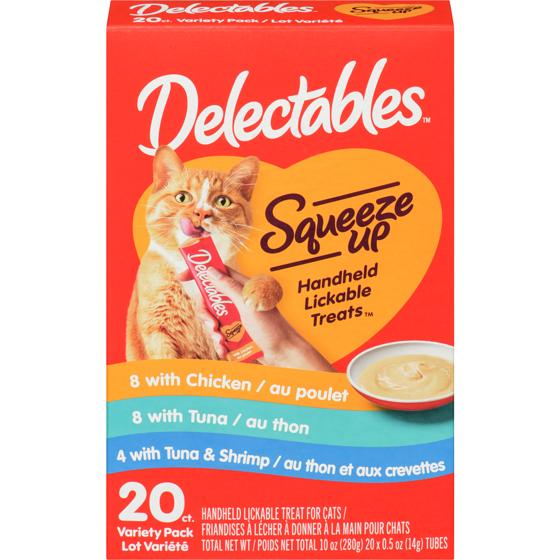 Hartz Squeeze Up Handheld Lickable Treat For Cats Variety Pack 280 g, $5.35/100g