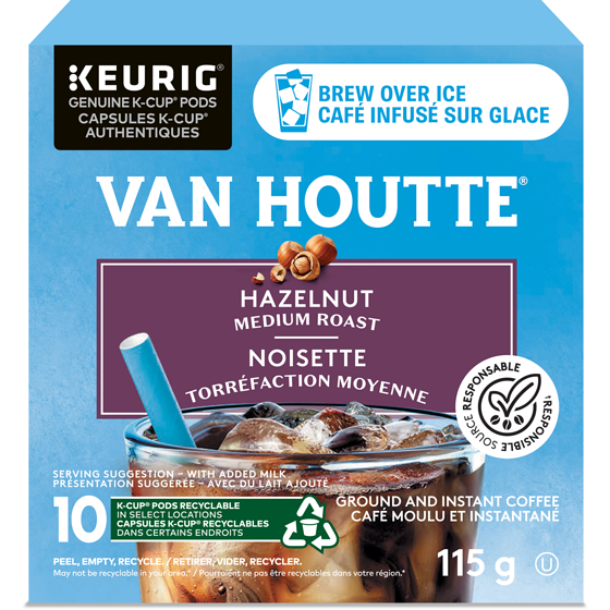 Van Houtte Capsules K-Cup de café infusé sur glace Hazelnut Van Houtte, torréfaction moyenne 10 unités 10x10.0 ea, 1,40 $/1ch