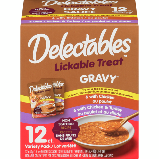 Hartz Gravy Lickable Gravy Treat For Cats Non Seafood Recipe Variety Pack 12x40.0 g, $3.33/100g