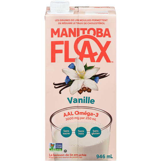 Manitoba Millling Co Boisson de lin entières moulues vanille non sucrée 946 ml, 0,84 $/100ml