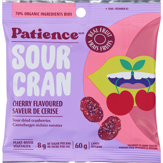 PATIENCE FRUIT & CO Sourcran Candy Cherry Flavoured 60 g, $5.48/100g