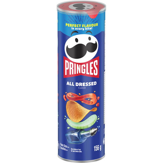 Pringles Potato Chips All Dressed Flavour 156 g, $1.76/100g