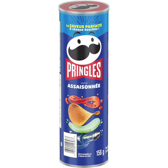 Pringles Croustilles saveur assaisonnée 156 g, 1,76 $/100g