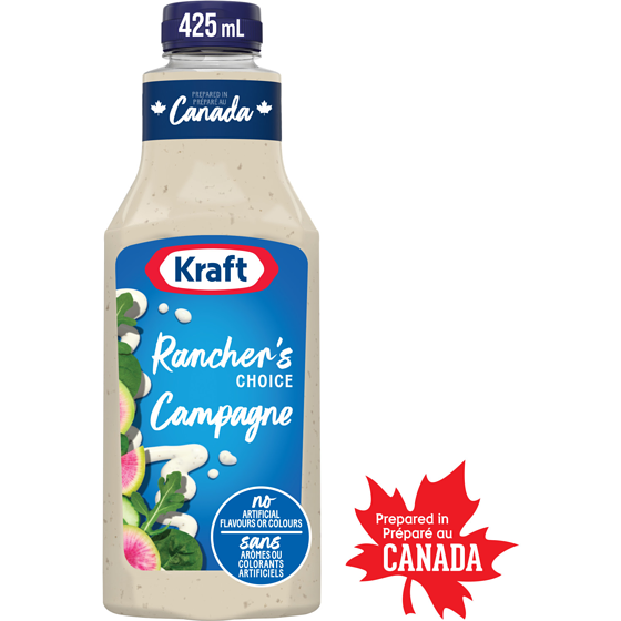 Kraft Vinaigrette campagne, bouteille 425 ml, 0,94 $/100ml