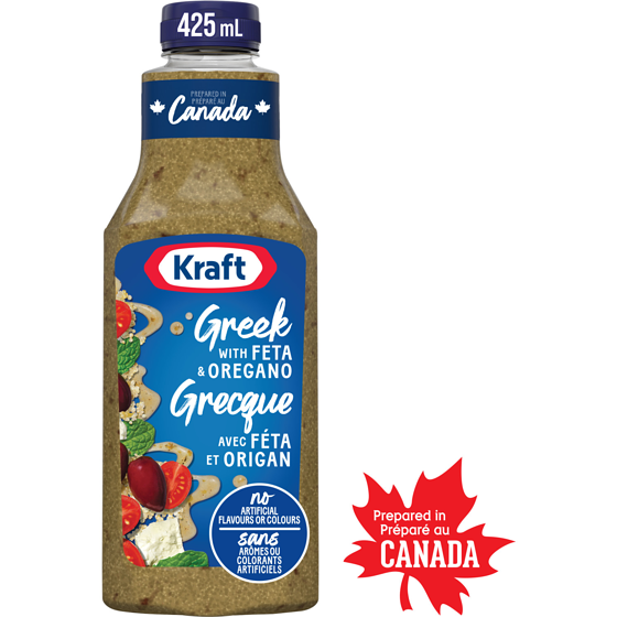 Kraft Féta grec et origan, bouteille 425 ml, 1,17 $/100ml