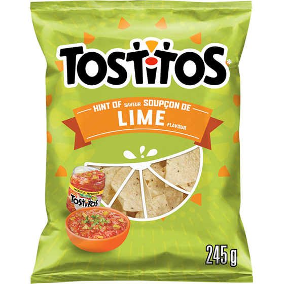 Tostitos Chips tortilla saveur Soupçon de lime 245 g, 1,62 $/100g