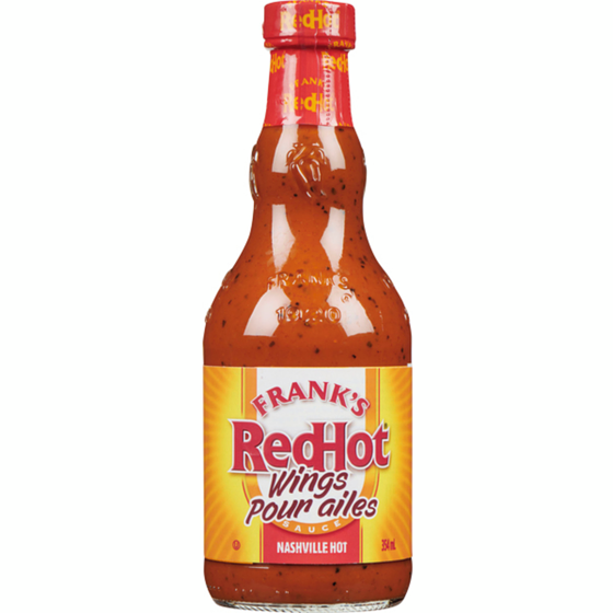 Frank’s RedHot Sauce Pour Ailes Nashville Hot 354 ml, 1,55 $/100ml