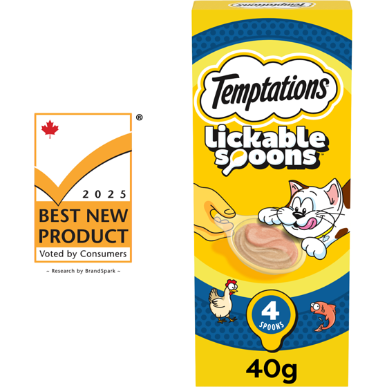Temptations Lickable Spoons Tasty Chicken & Savoury Salmon Adult Cat Treats 40 g, $8.73/100g