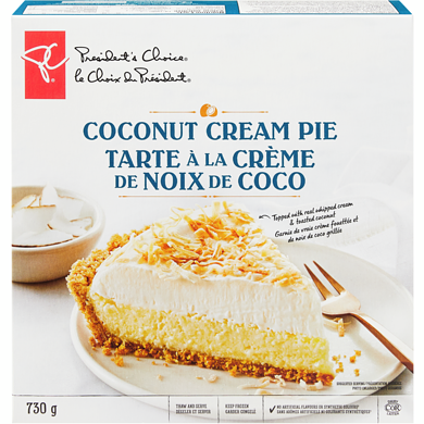 President's Choice Coconut Cream Pie 730 g, $1.78/100g