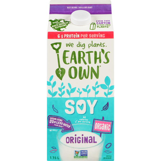 Earth's Own Organic Soy Beverage, Original  1.75 l, $0.26/100ml