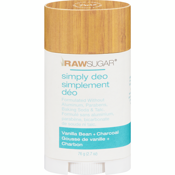 Raw Sugar Simply Deo Vanilla Bean + Charcoal 76 g, $15.12/100g