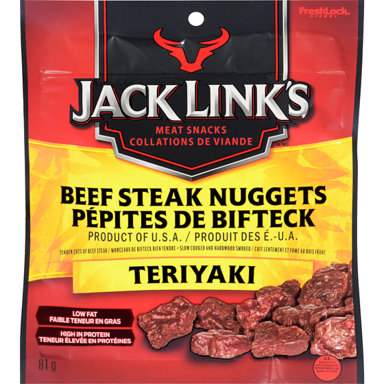 Jack Link’s Pépites de bifteck teriyaki 81 g, 9,86 $/100g