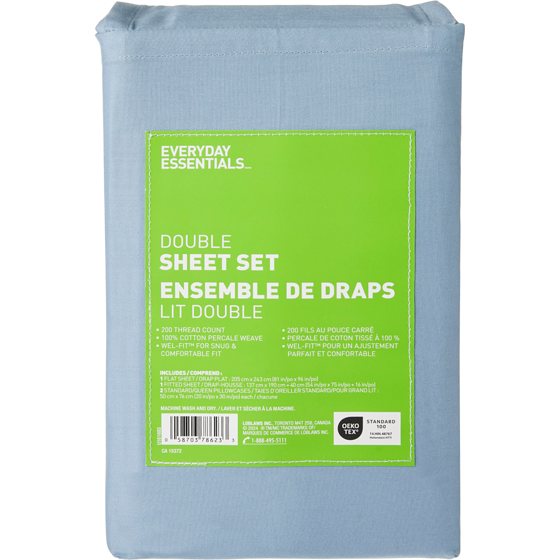 Everyday Essentials Double Cotton Sheet 4 Piece Set 1 ea, $40.00/1ea