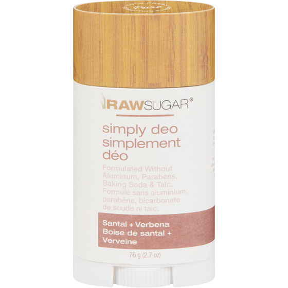 Raw Sugar Simplement déo boise de santal + verveine 76 g, 15,12 $/100g