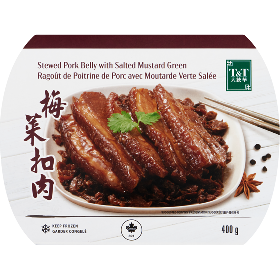 T&T Frozen Pork Belly with Salted Mustard 400 g, $2.75/100g