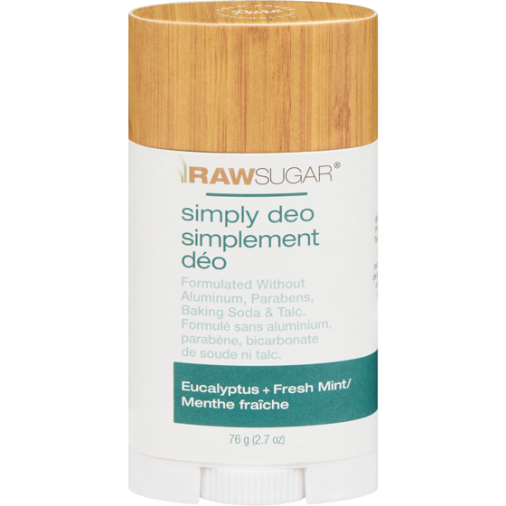 Raw Sugar Simplement déo eucalyptus + menthe fraîche 76 g, 15,12 $/100g