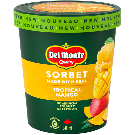 Del Monte Tropical Mango Sorbet, Real Fruit 0.946 l, $1.21/100ml