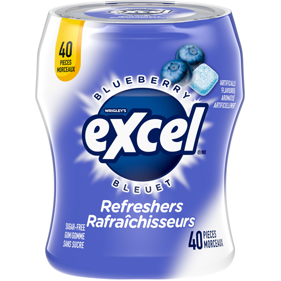 Wrigley's Excel Refreshers, Blueberry Flavoured Sugar Free Chewing Gum 1 ea, $5.29/1ea