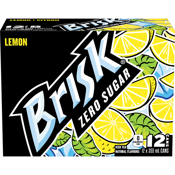 Brisk Zero Sugar Lemon 12x355.0 ml, $0.21/100ml
