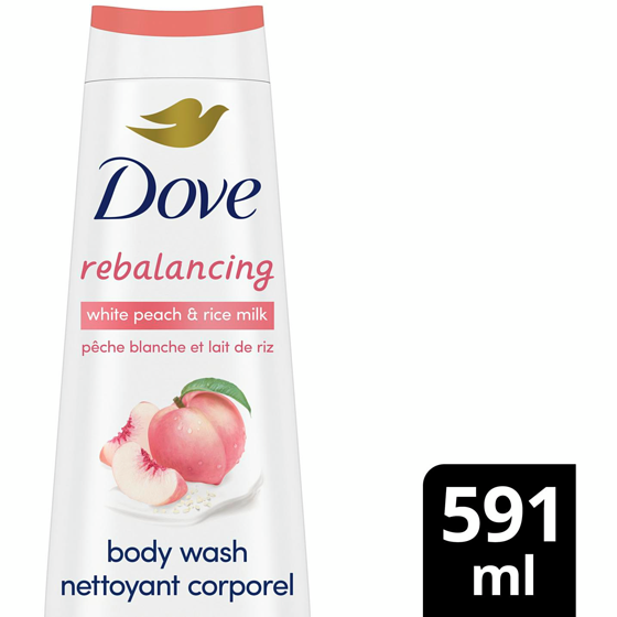 Dove Body Wash Rebalancing White Peach & Rice Milk 591 ml, $1.86/100ml