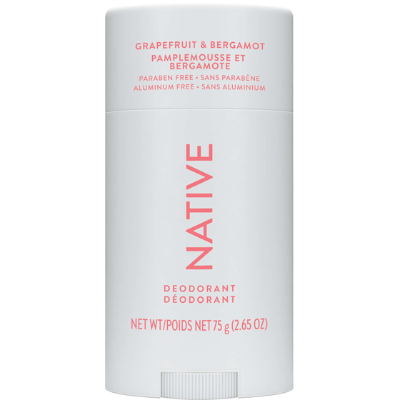 Native Natural Deodorant, Grapefruit & Bergamot, Aluminum Free 75 g, $19.19/100g