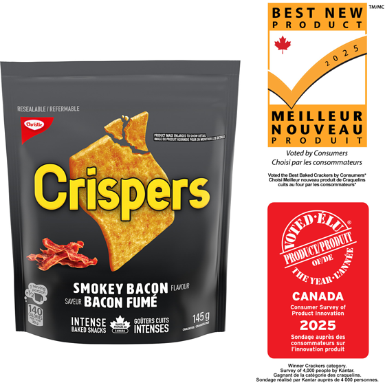 Christie CRISPERS, Smokey Bacon Crackers,Salty Snacks 145 g, $2.27/100g