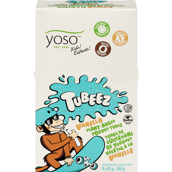 Yoso Tubeez Vanilla Plant-Based Yogurt Tubes Kids 360 g, $2.36/100g