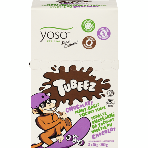 Yoso Tubeez Chocolate Plant-Based Yogurt Tubes Kids ! 360 g, $2.36/100g