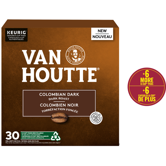Van Houtte Colombian Dark, Dark Roast, K-Cup Coffee Pods, 30 Count 30 ea, $1.07/1ea